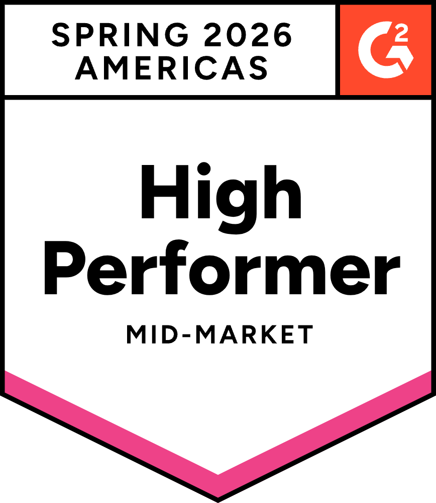 Workzoom G2 badge - High Performer Mid-Market Americas Spring 2026