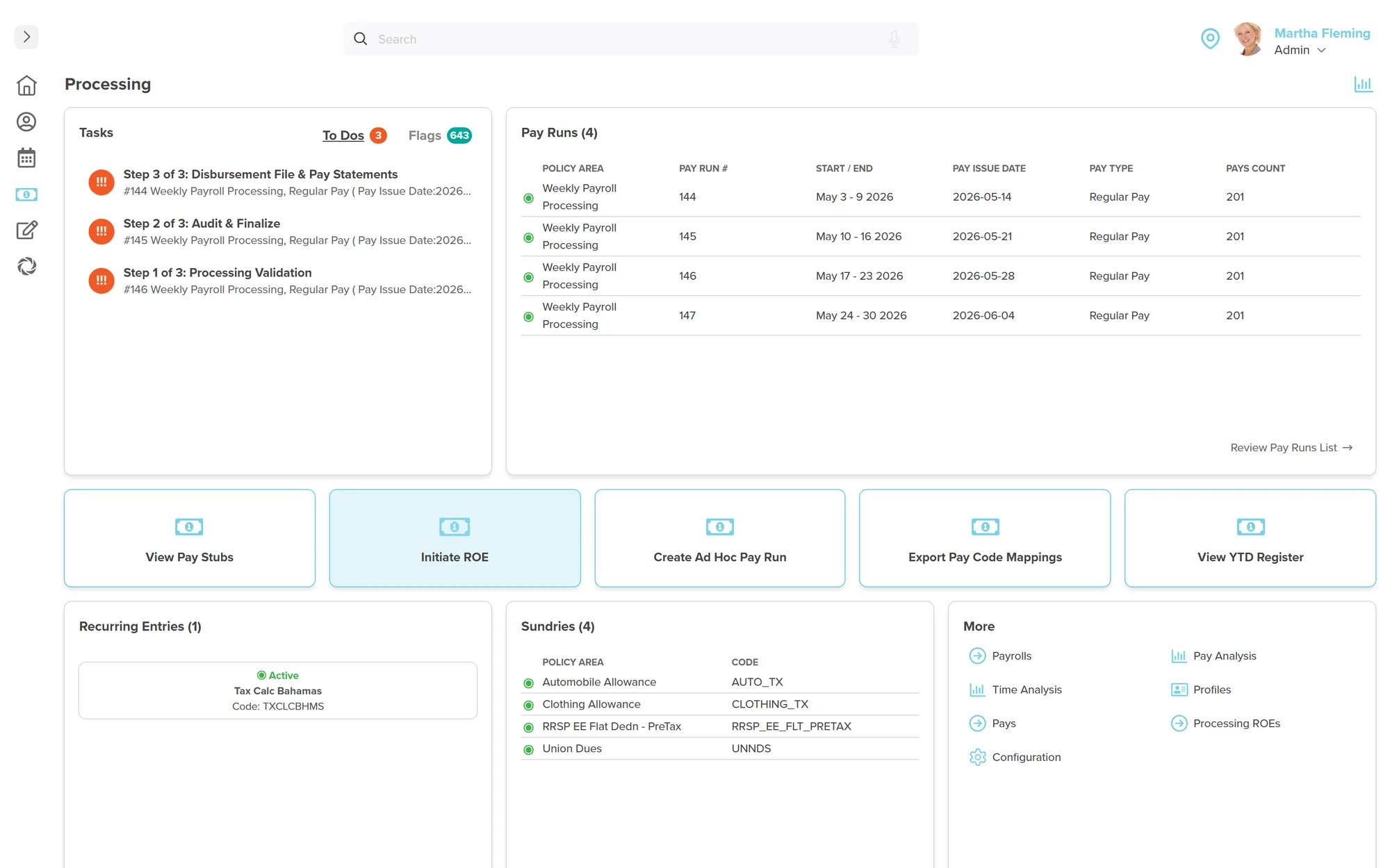 Workzoom payroll processing: Island Luck beginning evaluation of multi-company Bahamian payroll and NIB compliance capabilities