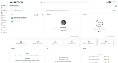 Workzoom unified HR and payroll dashboard, compared with Blue Bison