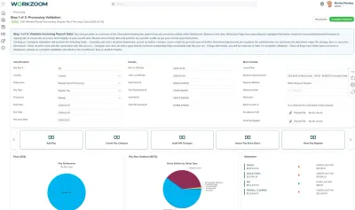 Workzoom payroll processing screen, the MyHR+ alternative with live Bahamas payroll