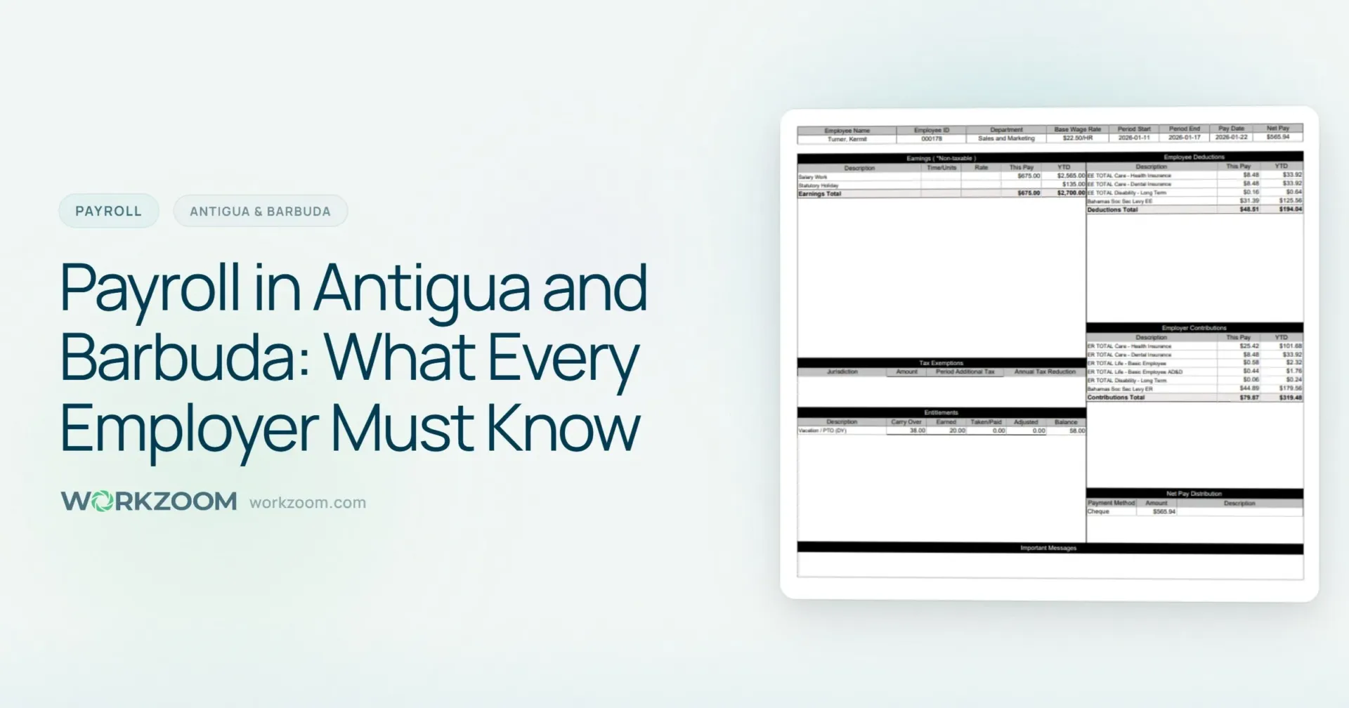 Payroll in Antigua and Barbuda: What Every Employer Must Know - Payroll - Workzoom